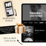 Chic and minimalist Squarespace theme for female entrepreneurs, content creators, and service-based businesses. The template offers customizable sections for blogs, about pages, and contact forms.