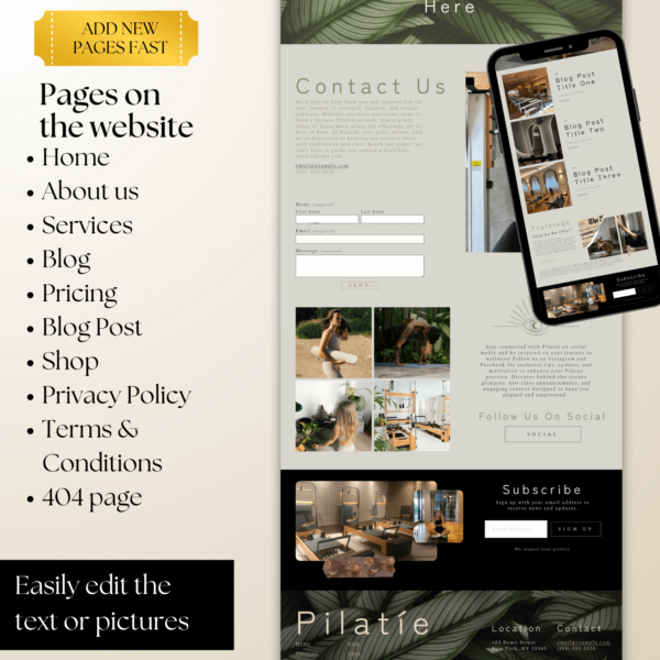 “Pilatié” vintage pilates studio, coach Squarespace Template - Image 7