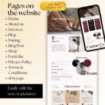 Squarespace virtual assistant VA template showcasing customizable sections for services, testimonials, and blogs