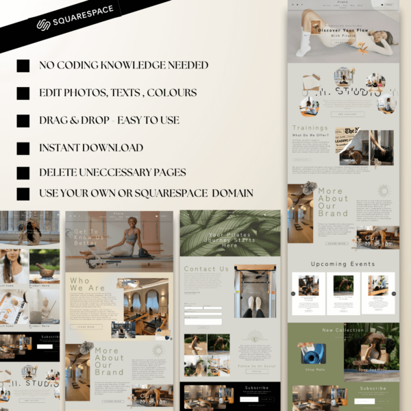 “Pilatié” vintage pilates studio, coach Squarespace Template - Image 9