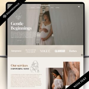 Doula website Squarespace Template 71, Midwife Website template, Birth Worker & Lactation Consultant