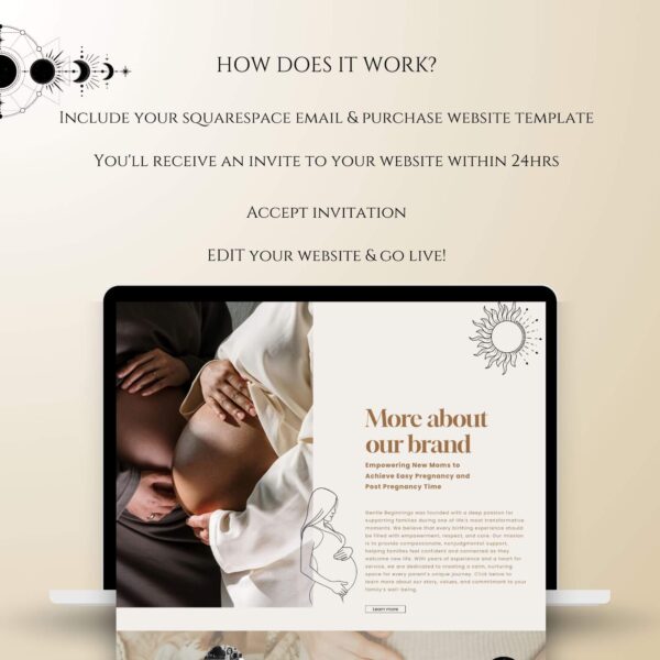 Doula website Squarespace Template 71, Midwife Website template, Birth Worker & Lactation Consultant - Image 12