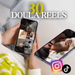 Doula-focused Canva template featuring editable content for birth doula agreements, contracts, and wellness tips.