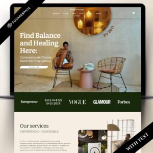 Therapist Squarespace Website Template | Psychology Squarespace Website Theme | Therapy Website template | Mental Health Counsellor