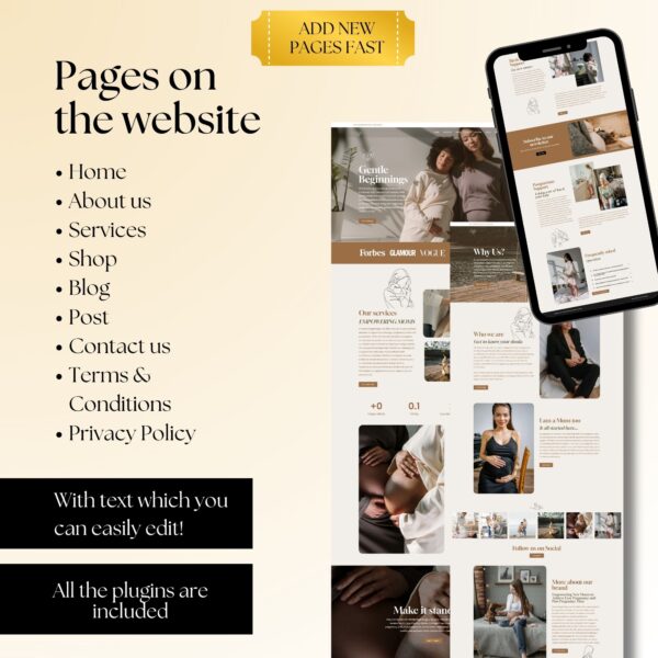 Doula WordPress Website| Doula Website Template for Midwifes, Birth Workers & Lactation consultants