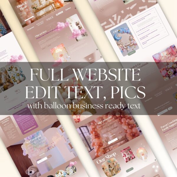 Balloon Business Squarespace Website Template | Balloon website