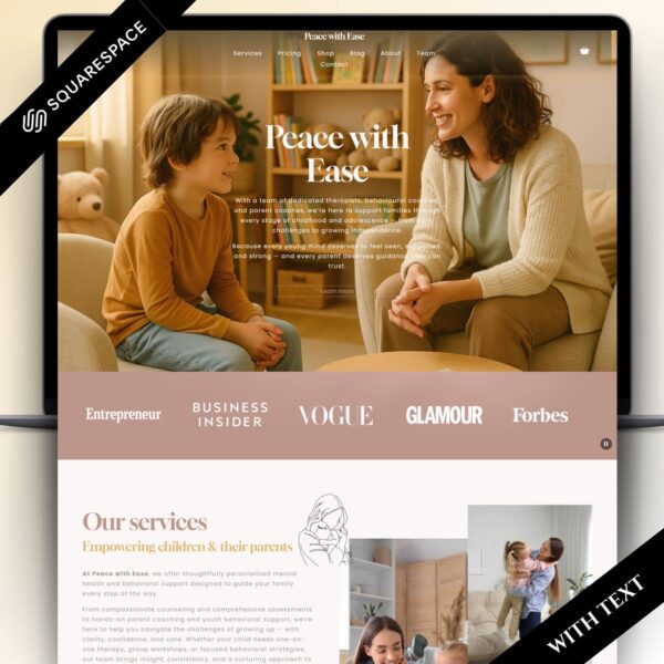 Kid’s Counsellour & Children Psychologist / Therapy Squarespace Website Template
