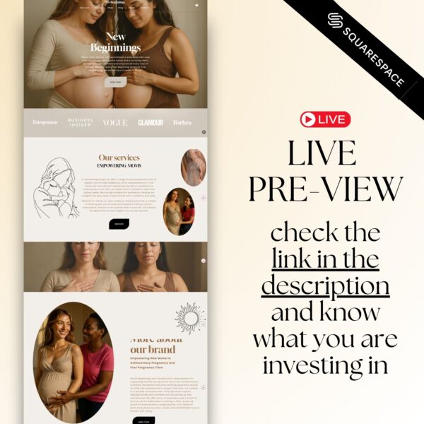 Doula website Squarespace Template 71 | Midwife Website template, Birth Worker