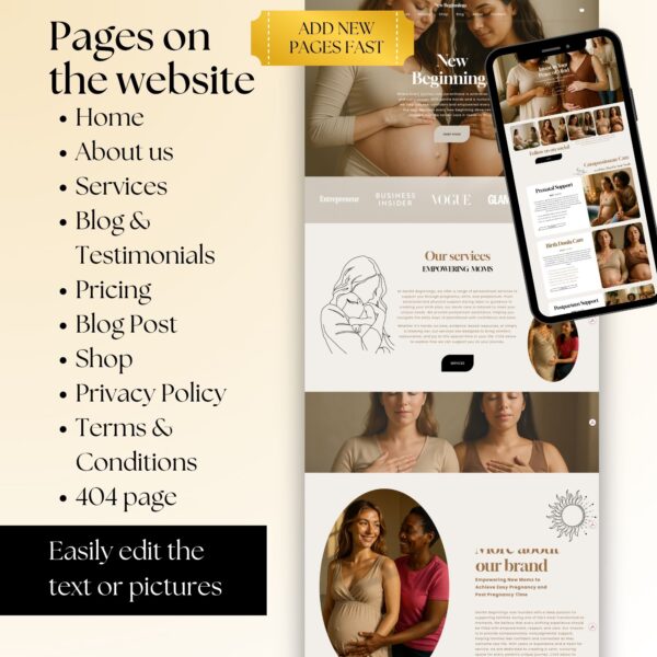 Doula website Squarespace Template 71 | Midwife Website template, Birth Worker - Image 12