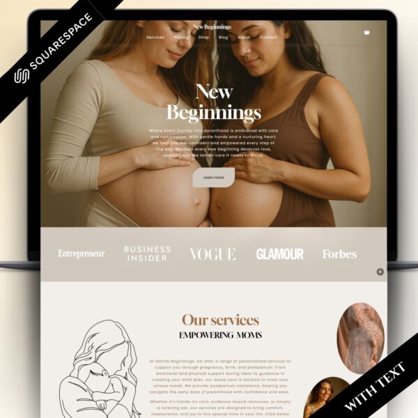 Doula website Squarespace Template 71 | Midwife Website template, Birth Worker