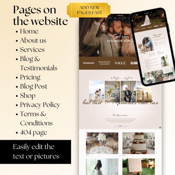 Wedding Squarespace Website Template - Image 8