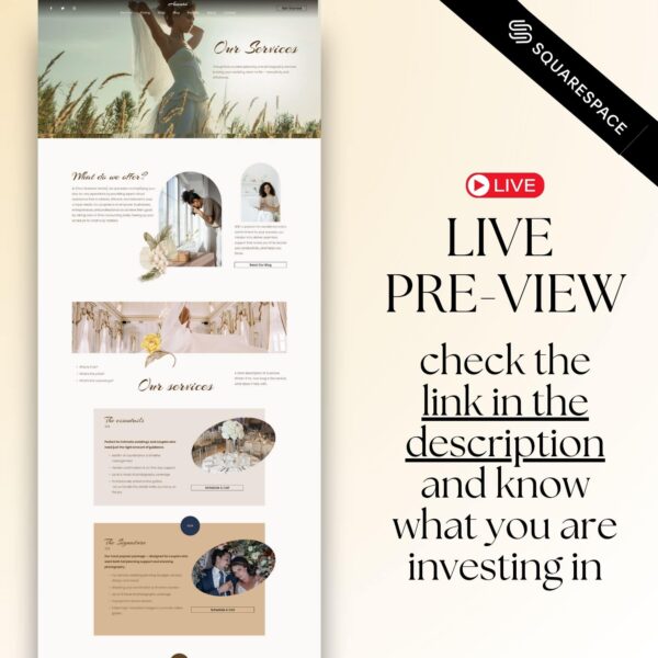 Wedding Squarespace Website Template