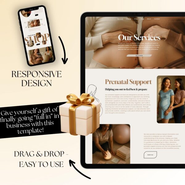 Doula website Squarespace Template 71 | Midwife Website template, Birth Worker