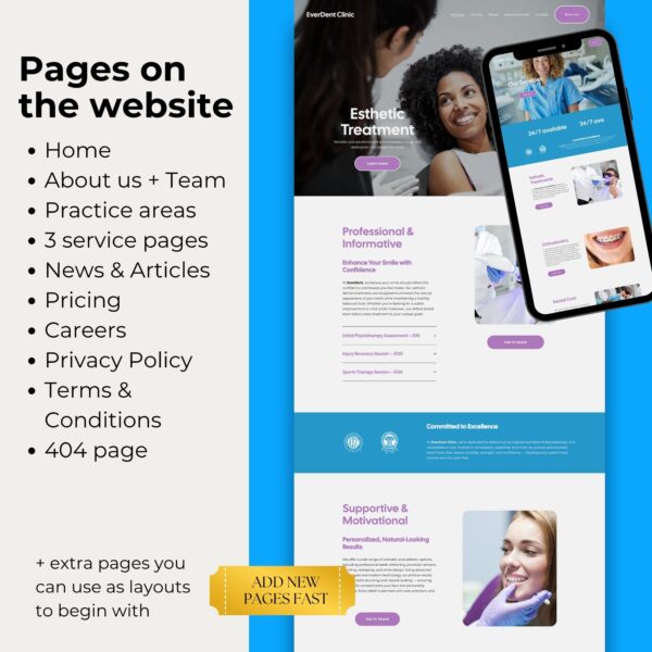 Dentist Website Template Squarespace Template for Dental Office, Dentistry Template Design: Dental Hygienist, Orthodont