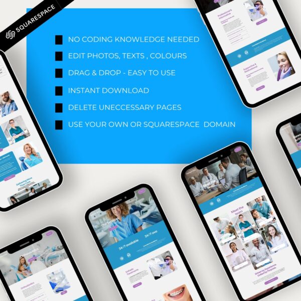 Dentist Website Template Squarespace Template for Dental Office, Dentistry Template Design: Dental Hygienist, Orthodont