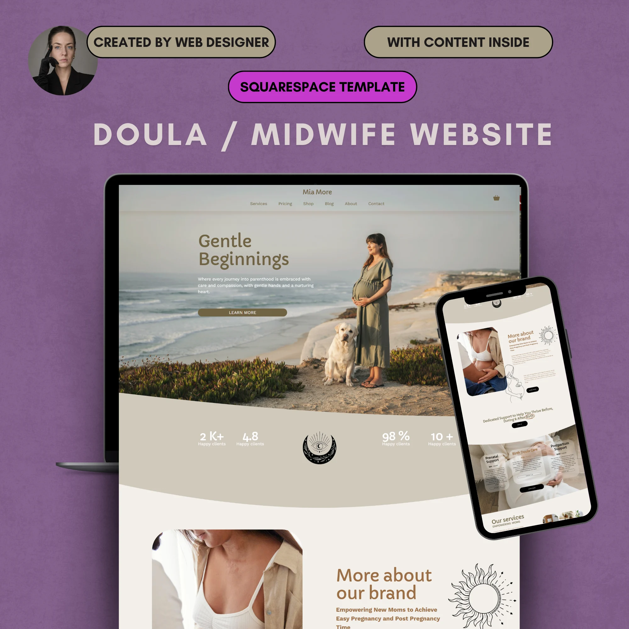 Get a Professional Doula Website That Helps You Attract More Clients | Midwife, Birth Worker, Lactation Consultant