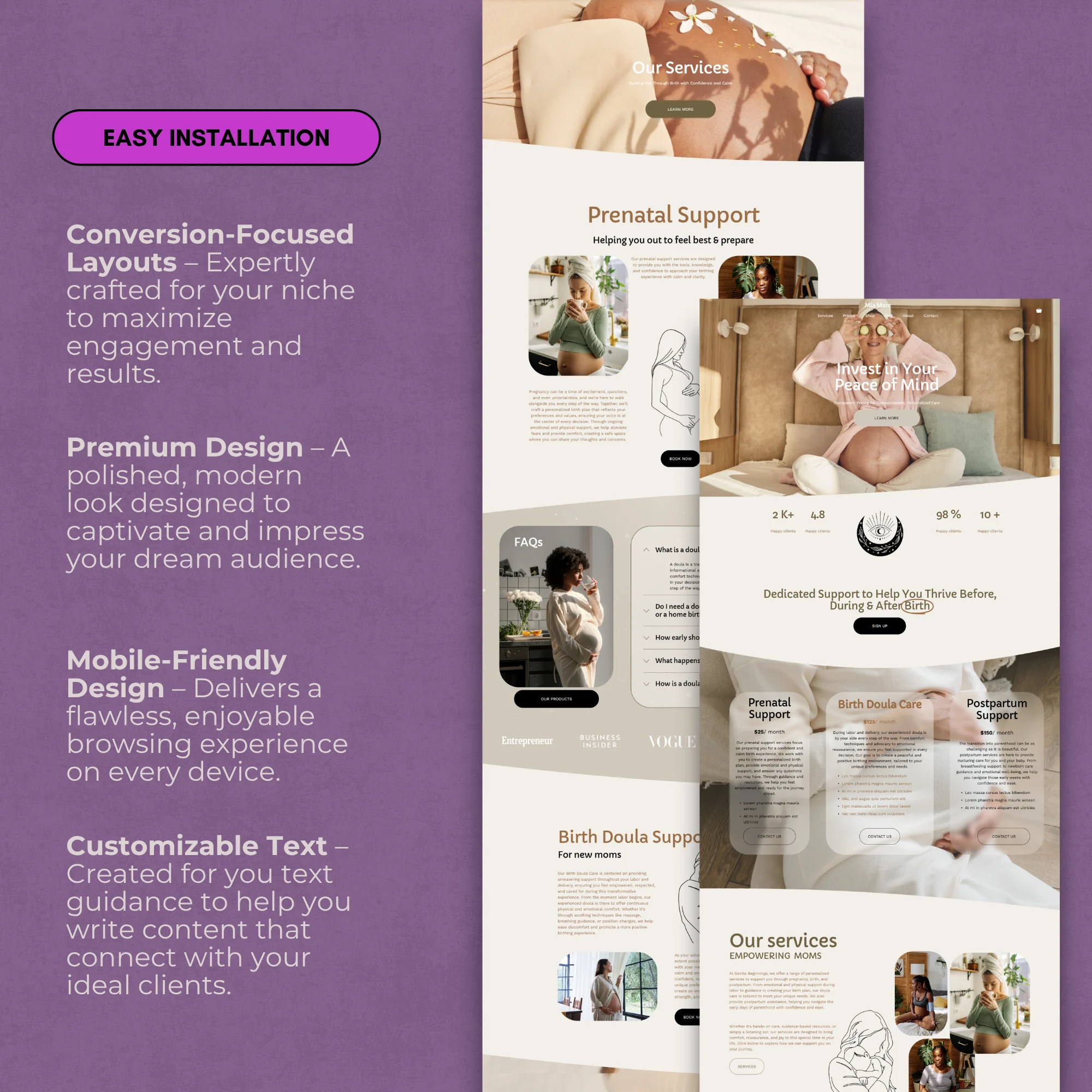 Get a Professional Doula Website That Helps You Attract More Clients | Midwife, Birth Worker, Lactation Consultant - Image 7