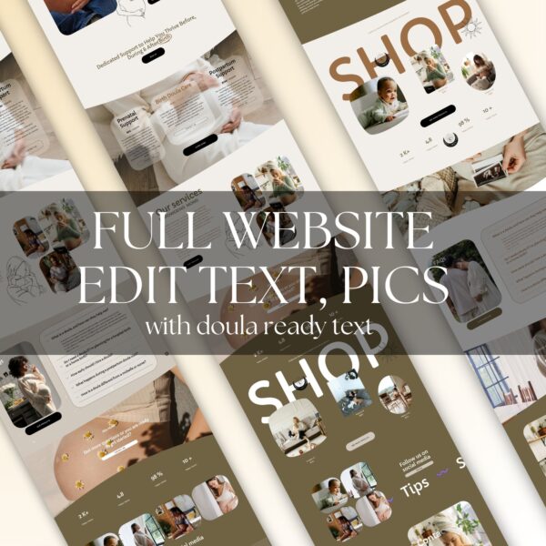 Doula Website Template in Squarespace, Website Theme: Midwife, Birth Worker, Lactation Consultant