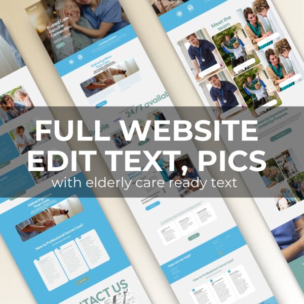 Elderly Care Website – Squarespace Template, Home Health Care, Caregiver, Senior Nursing & Healthcare Medical Website Template