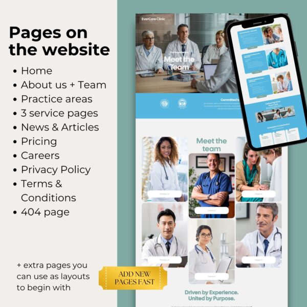 Medical Website Template, Squarespace Template for Medical Clinic, Nurse Business, Healthcare Hospital