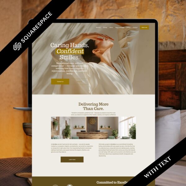 Medspa Squarespace Website Template, Esthetician Luxury Spa & Beauty Salon Aesthetics, Skin and Wellness Site