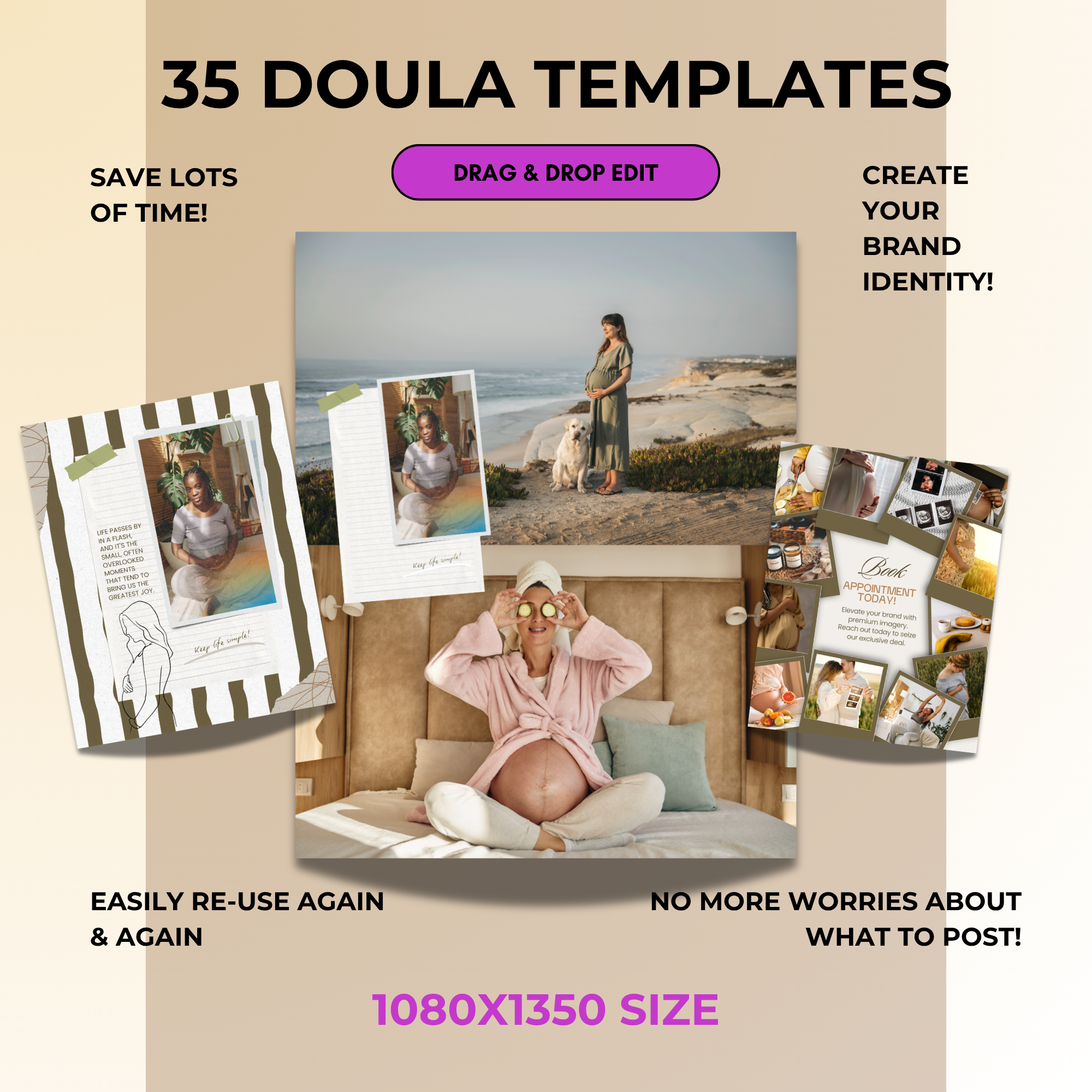 35 Doula Canva Templates for social media | Birth Worker, Midwife, Lactation Consultant - Image 7
