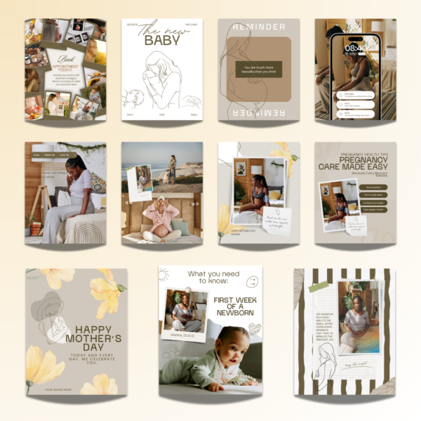 35 Doula Canva Templates for social media | Birth Worker, Midwife, Lactation Consultant