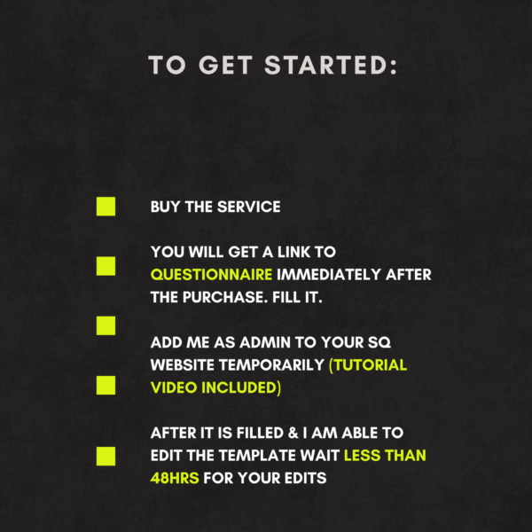 Squarespace Website Template Personalization