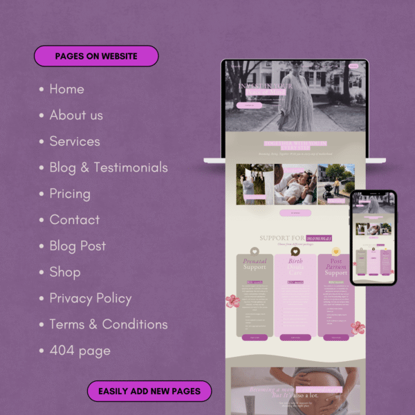 Doula & Pregnancy Ultrasound Website Template | Squarespace 7.1