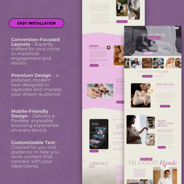 Doula & Pregnancy Ultrasound Website Template | Squarespace 7.1
