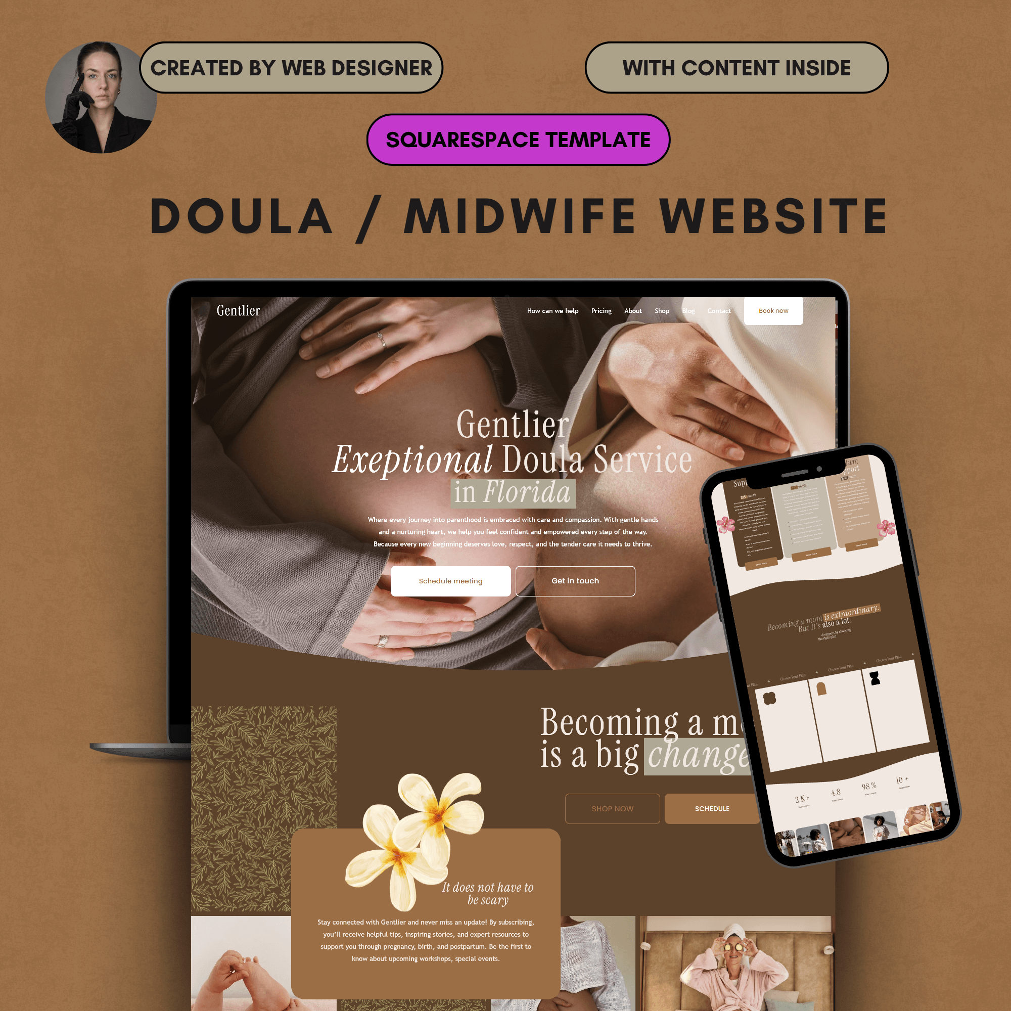 Sonographer & Pregnancy Ultrasound Website Template | Squarespace 7.1