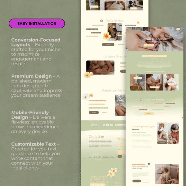 Birth Worker & Childbirth Educator Website Template | Squarespace 7.1