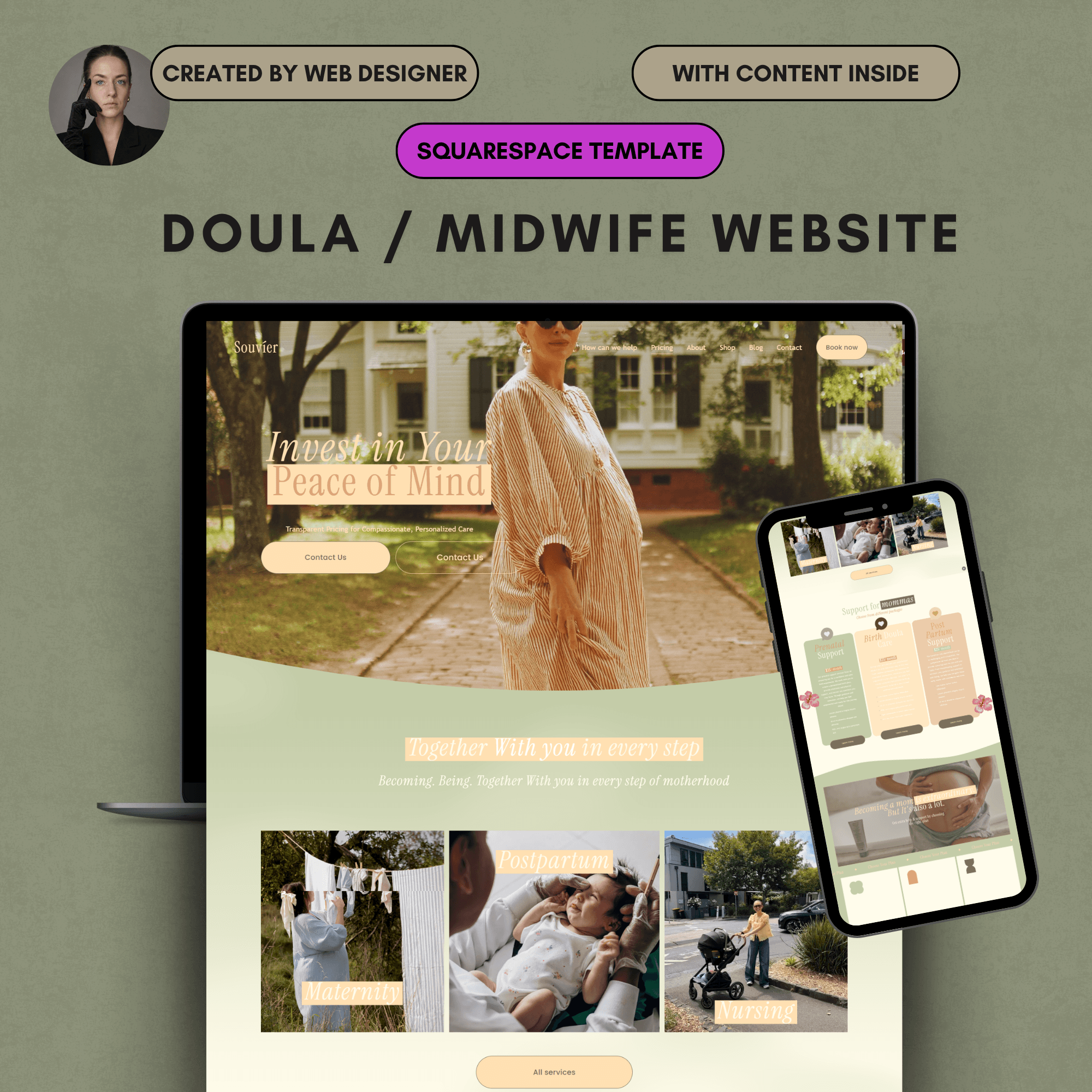 Birth Worker & Childbirth Educator Website Template | Squarespace 7.1
